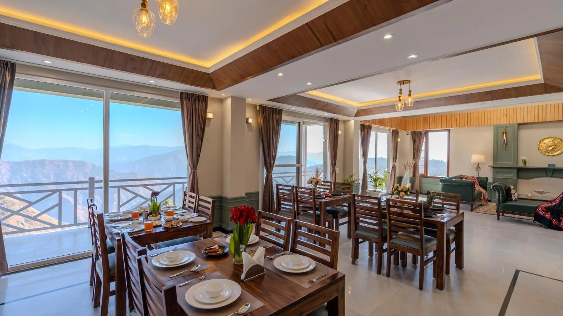 Saffronstays Alpine Blue-6 Bhk Villa With Private Deck And Valley Views From Each Room Shimla